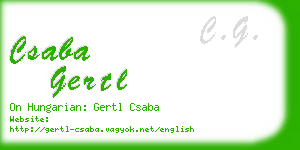 csaba gertl business card